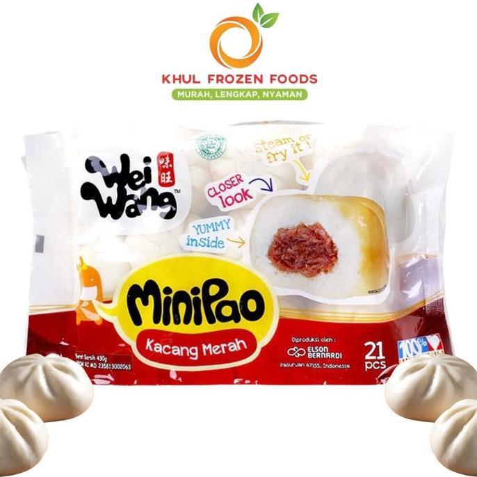 Weiwang minipao kacang merah isi 21 430gr / wei wang mini pao / bakpao mini / kacang merah / 430 gr 