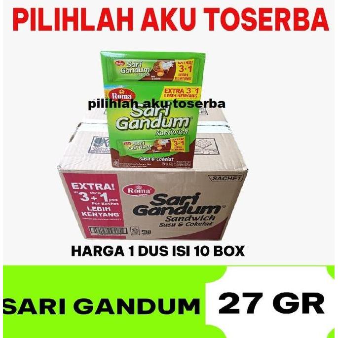 Roma Sari Gandum BOX Sandwich Susu & Cokelat - ( 1 DUS ISI 10 BOX )
