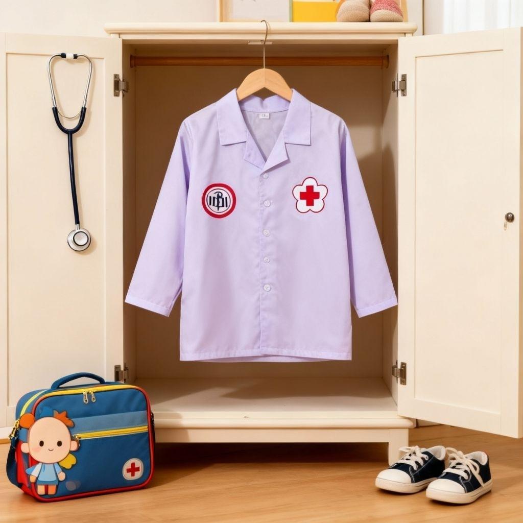 Jas Dokter Anak 1-10 Tahun/Jas Dokter Anak Murah/Jas Dokter Anak Kecil/Baju Profesi Anak/Jas Dokter 
