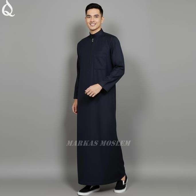 Murah Jubah Turki Pria Dewasa - Koko Dewasa - Baju Gamis Dewasa Model Polos Terbaru Hitam Katun