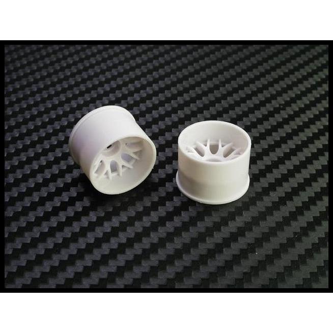 TERBARU PN RACING, 288WR14 MINI-Z 2WD MACHINE CUT BBS REAR WHEEL R14 WHITE 