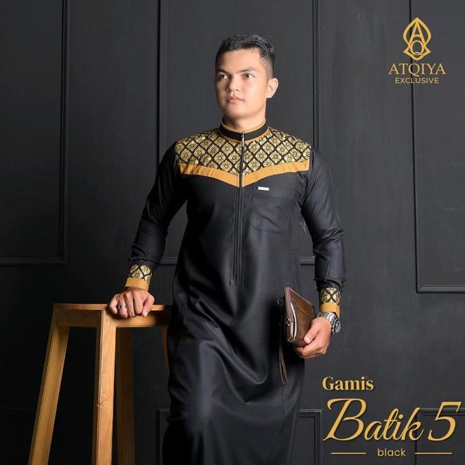 Flash Sale Gamis Atqiya Batik 5 / Gamis Laki Laki / Jubah Atqiya / Trendy Dan Kekinian