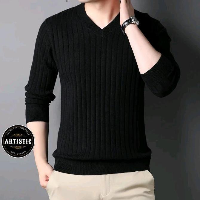 [NEW ARRIVAL] / Sweater Cowok Keren / Sweater Rajut Vneck Pria Baju Rajut Cowok Keren Knitwear Cotto