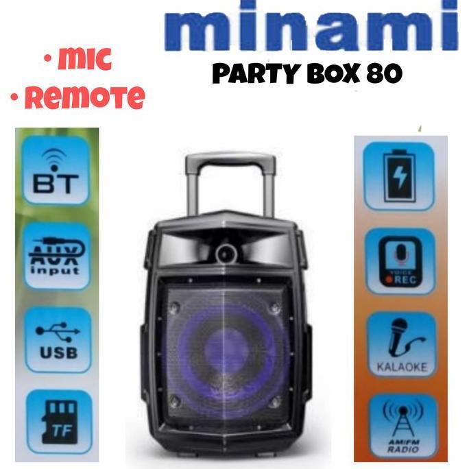 TERMURAH - MINAMI SPEAKER TROLEY 8 INCH PARTYBOX 80