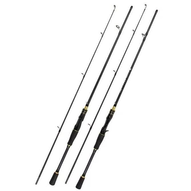 Joran Pancing Hitam180-210cm Joran  Sambung 2 Carbon Joran spinning, BC (TERBAIK) (TERBARU) (TERMURA