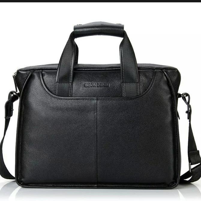 Bison denim tas pria kulit asli