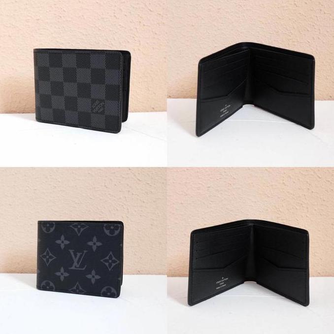 LV Louis Vuitton Damier Graphite/ Monogram Eclipse Slender Wallet