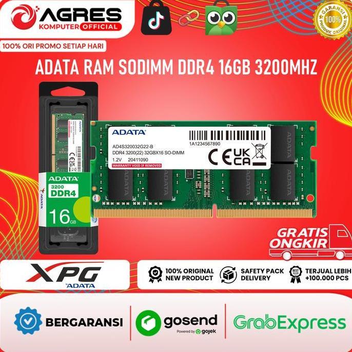 ADATA RAM SODIMM DDR4 16GB 3200MHZ - SODIMM MEMORY RAM LAPTOP - RAM LAPTOP DDR 4 - RAM LAPTOP 16GB (