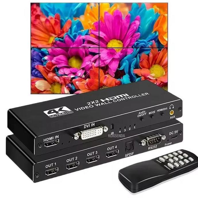 video wall splicer controller 2x2 3x3 4 dan 9 port input hdmi dvi