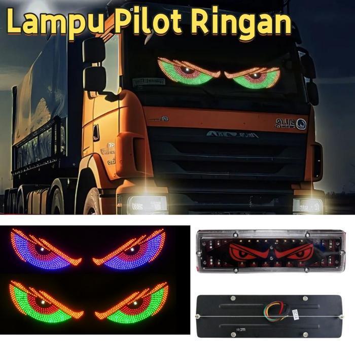 Lampu Devil Eye Multi Mode Layar Tampilan Led Truk Depan Belakang Kaca Depan Mobil / Lampu Pilot Rin
