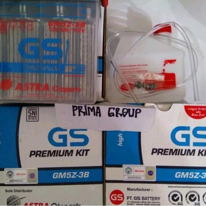 TERMURAH - AKI ACCU MOTOR GS ASTRA PREMIUM KIT GM5Z-3B BASAH