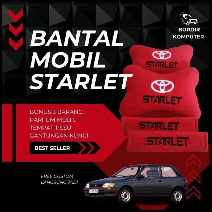 TERMURAH BANTAL MOBIL LEHER HEADREST CARSEAT TOYOTA STARLET 
