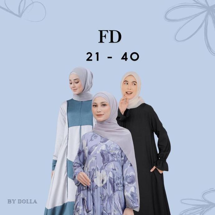 By Dolla - FD 21-40  - Baju Atasan Kemeja Gamis Kulot Wanita Muslim