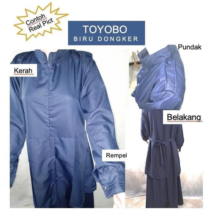 Gamis Seragam PNS PDH ABU BIRU DONGKER Toyobo seragam guru kerja terusan pdl pdh