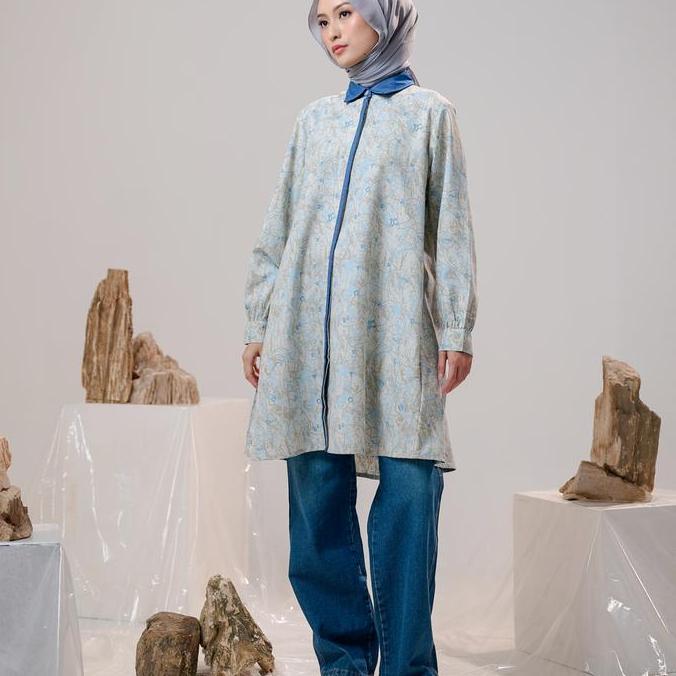 ZM Zaskia Mecca - Couple Set Blouse Gamis Tunik Kemeja Koko Pria Motif - Aksara Nusantara - Edisi Ak