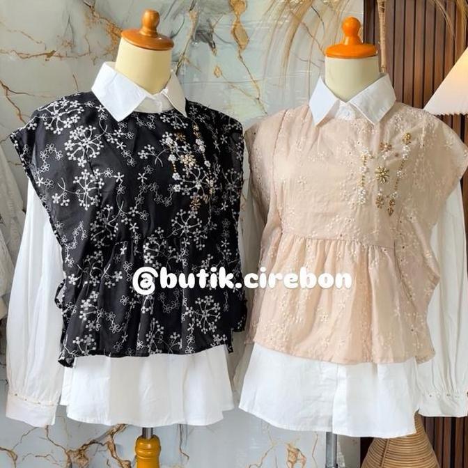 Produk baru satu set kemeja dan vest / kemeja / blouse terbaru Baju Atasan WanitaProduk baru / kemej