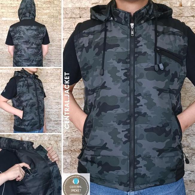 Rompi Parasut Pria Motif Army Loreng Rompi Outdoor Pria