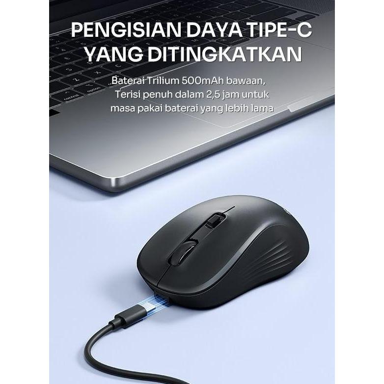 Robot M500 Mouse Wireless Rechargeable Silent Click (TERBAIK) (TERBARU) (TERMURAH)