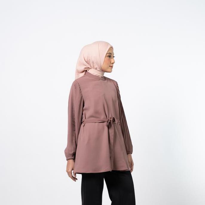 Elzatta Tunik Pleats Polos adem