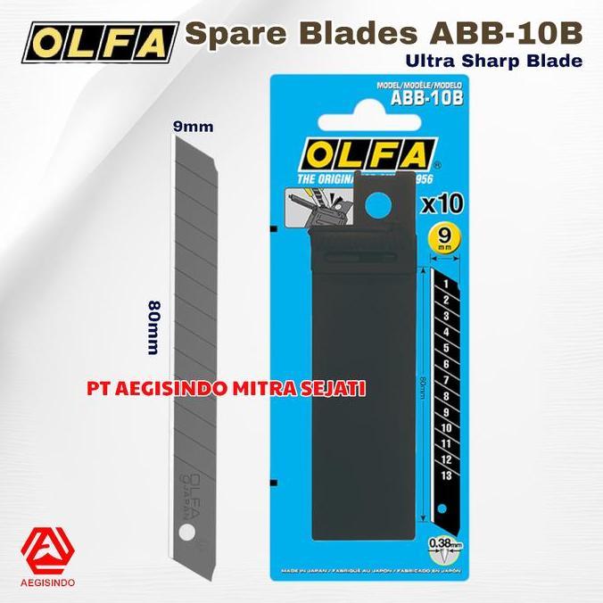 REFILL Olfa Cutter 9mm Spare blade ABB-10B (10pcs per pack) (TERBAIK) (TERBARU) (TERMURAH)