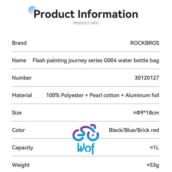 ROCKBROS G004 Tas Kantong Botol Ketel Air Stang Depan Sepeda Lipat Berinsulasi Bicycle MTB Road Fold