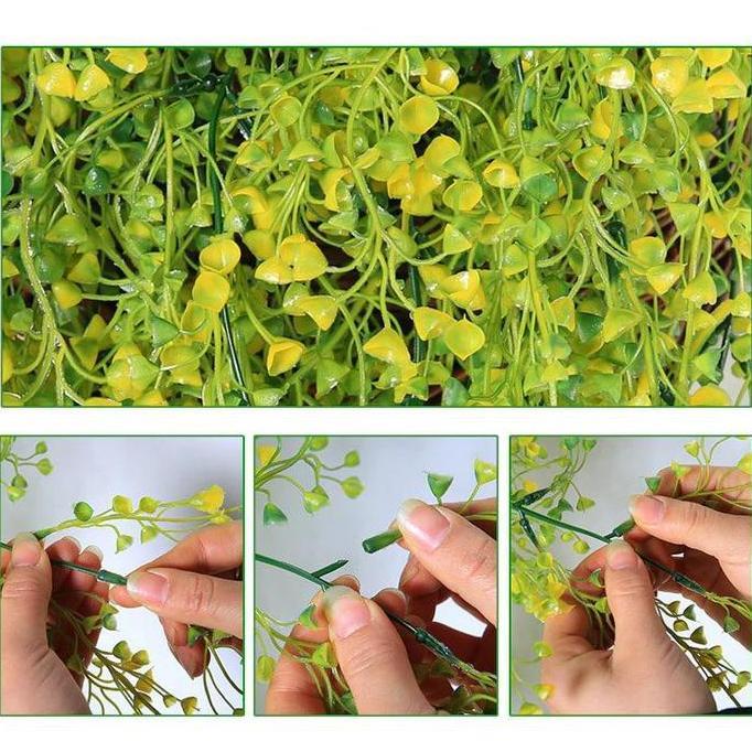 BUNGA PLASTIK ANGGREK GANTUNG ARTIFICIAL Daun Hiasan Dinding Artificial Fake Leaf Hias Taman Dekoras