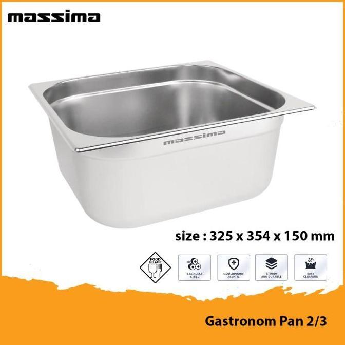 Stainless Steel Gastronom Food Pan GN Pan 2/3 tinggi 15 cm 150 mm