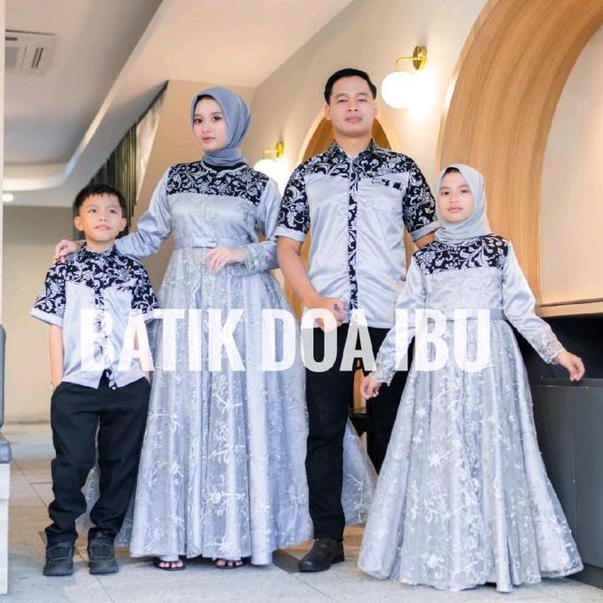 set couple keluarga couple gamis brokat mutiara
