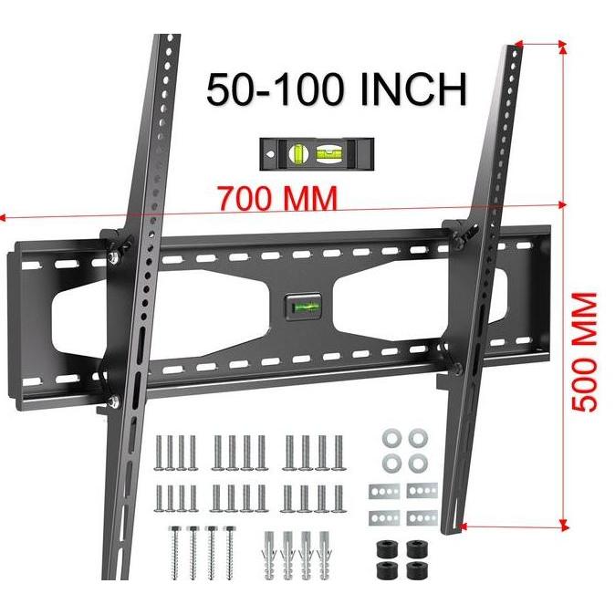 Bracket TV LED 55-98 Inci Kapasitas 56 KG VESA 10x10 CM-70x50 CM TV Engagement Pull Straps Spring Ma