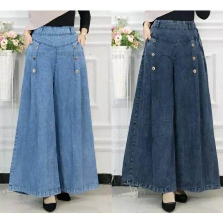 Celana Kulot Paula Jumbo Snow Jeans Wanita / Celana Kulot Jeans Wanita Celana Kulot Paula Jumbo Snow