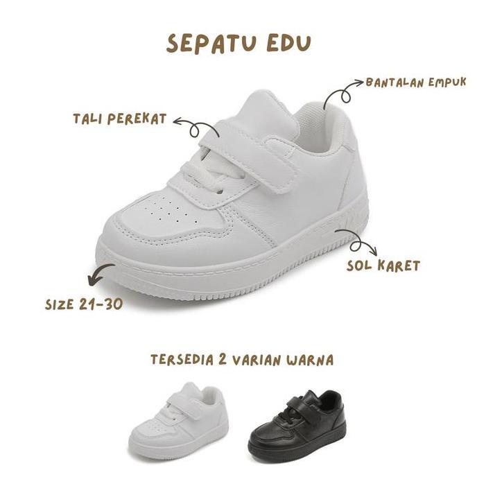 AV19 - MAMASOL - Edu Sepatu Sneakers Anak Bayi Usia 1-5 tahun Putih Polos
