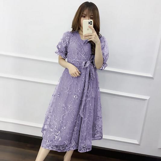 BESTPROMO PREMIUM - LIVINA DRESS PESTA BRUKAT TILLE 3 UKURAN / DRESS NATAL LIVINA GAUN PESTA KONDANG