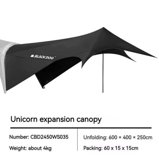 Terlaris Blackdog Unicorn Expansion Extend Flysheet Buat Shelter Automatic Blackdog Tenda