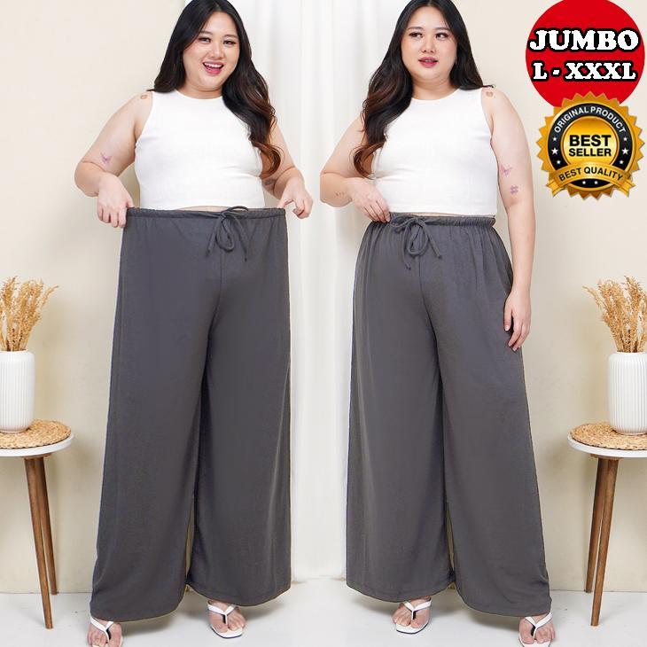 PROMO TERBARU CELANA KULOT CARGO dan CELANA KULOT POLOS WANITA JUMBO LP 120-130-140 BIGIZE XL - XXL 