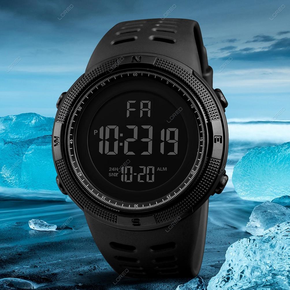 Promo Terbaru Loreo - Jam Tangan Pria Sport Jam Tangan Digital Rubber Fashion