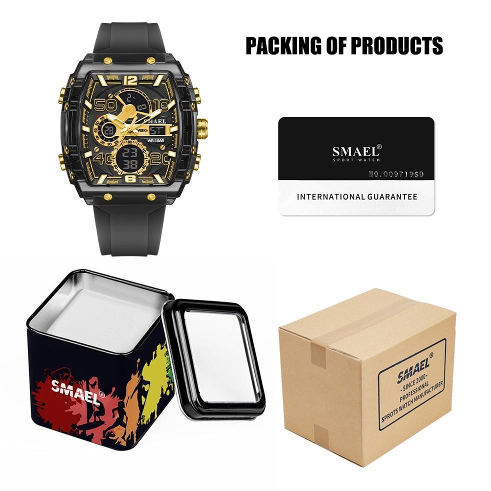Terbaru Smael  8109  Jam Tangan Elektronik Pria Multifungsi Tahan Air Dan Bercahaya Dalam Gelap