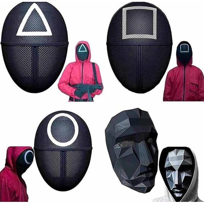 Berkualitas Cod Topeng Squid Game Virallll / Kostum Squid Game / Topeng Topengan Squid Game Anak Mur