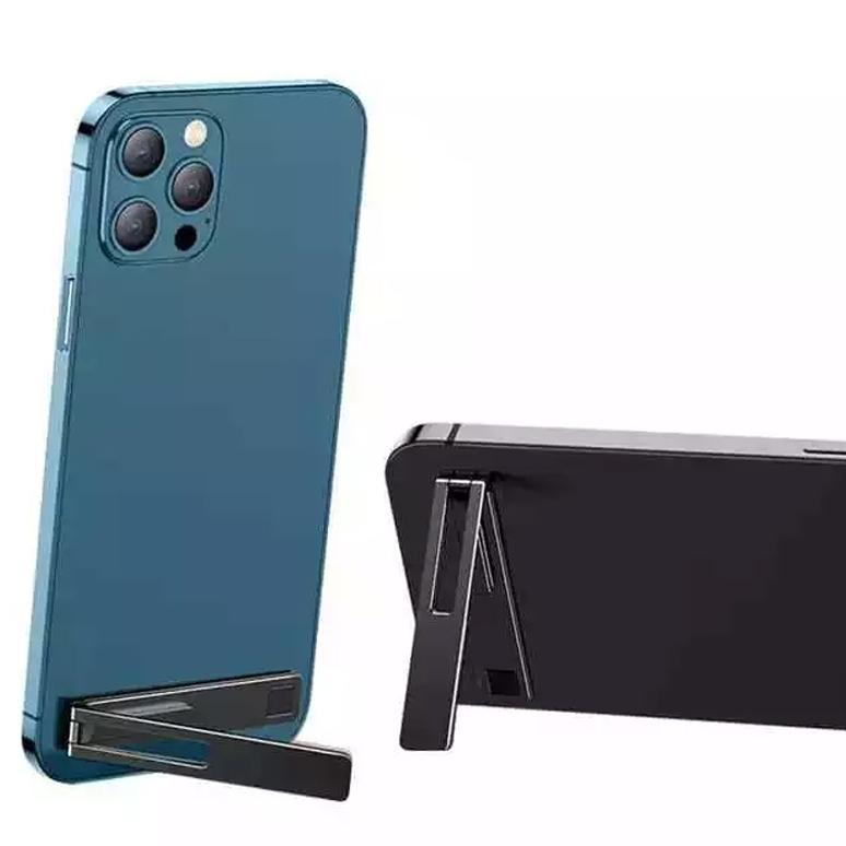 HOT DEALS TIPIS BANGET STAND STAINLESS METAL HOLDER HP ULTRA-SLIM PHONE STAND SELF-ADHESIVE FOLDING 