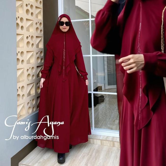 Ayana Gamis Series | By alburdah gamis syar'i set Khima bahan Ceruti babydoll Gamis terbaru Wanita M