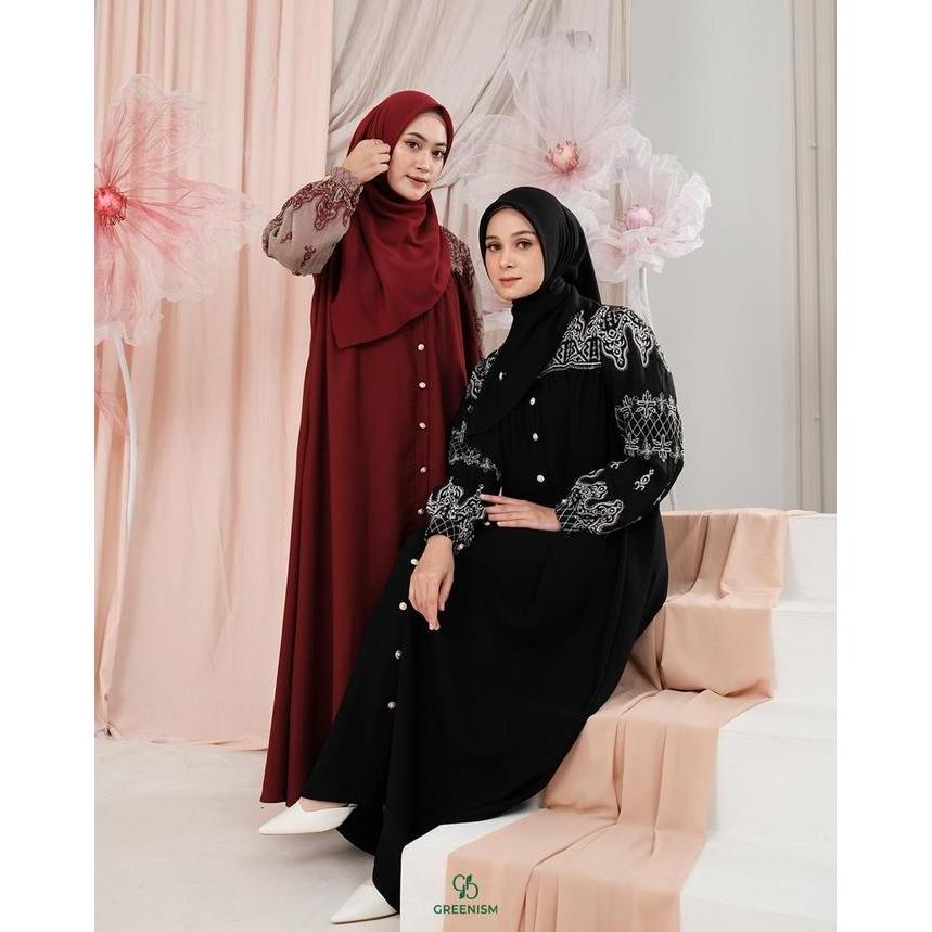 ASRA DRESS BY GREENISM (DRESS ONLY) | Gamis Bordir Gamis Dewasa Gamis Polos