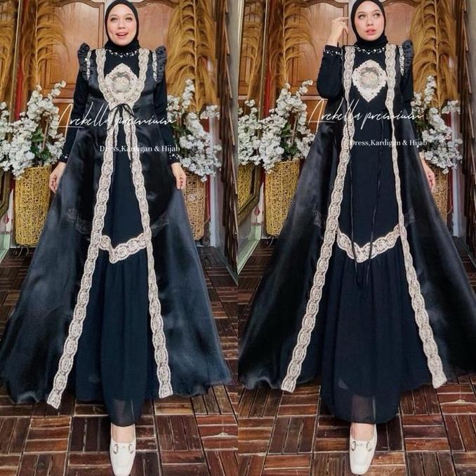 ISABELLA GAMIS PESTA Set Hijab By OHC Dress Lebaran Kondangan Mewah