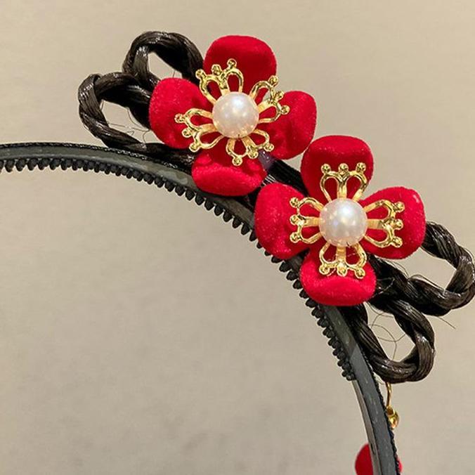 Murah Bando Rambut Imlek Anak Instan Cepol Dua Rambut Palsu China Style Headband Kids Aksesoris Imle