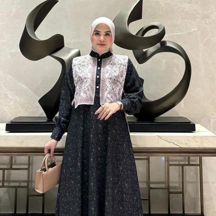 OPEN ORDER  DRESS AYJORA AY022 Gamis Kombinasi Muslim