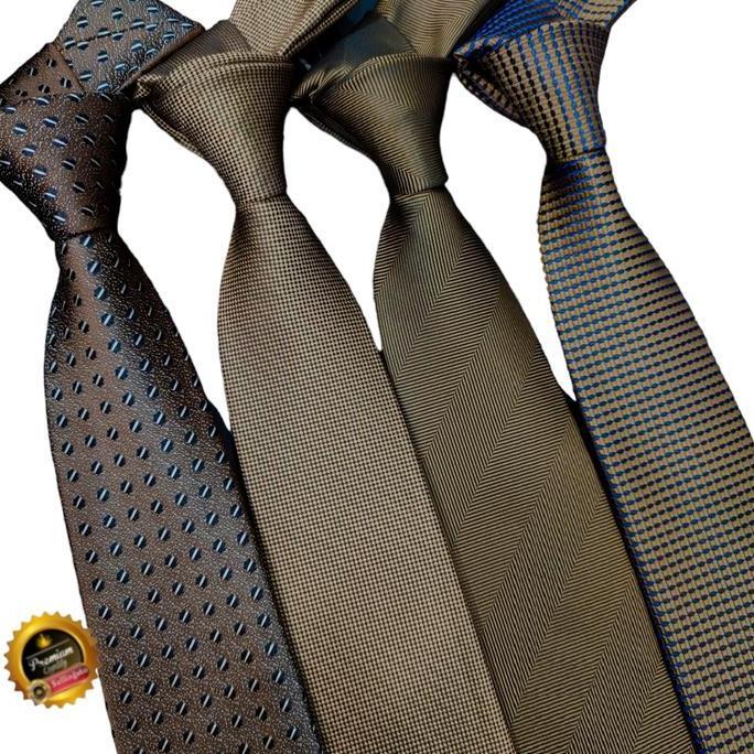 DE67 - dasi coklat susu dasi kantor pria dasi coklat mewah dasi pria