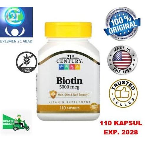 Biotin 5000mcg 21st Century 110 kapsul