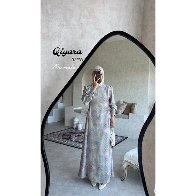 Qiyara Dress Motif Lebaran Anggun Wanita Gamis Muslim - Limited Edition Raya Series