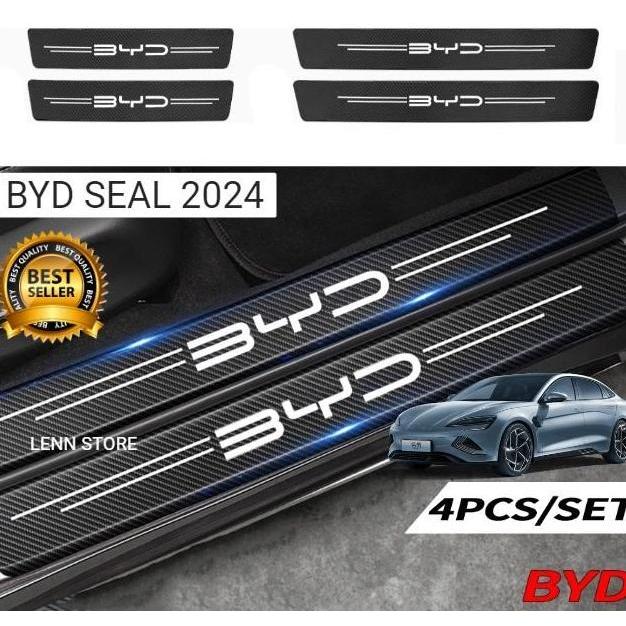 4Pcs Stiker Sill Plate Pelindung Pintu Mobil BYD SEAL 2024