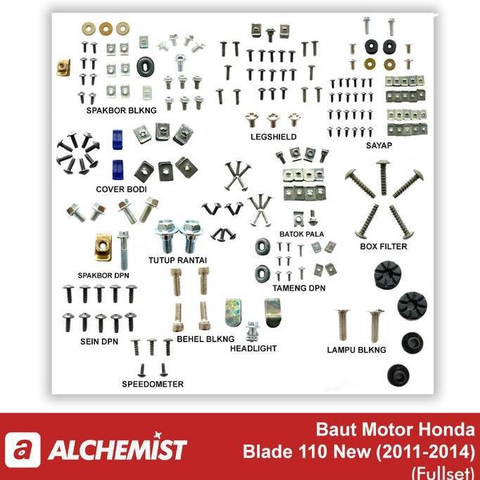 Baut Honda Blade 110 Full Set / Baut Honda Blade 110 Full Body
