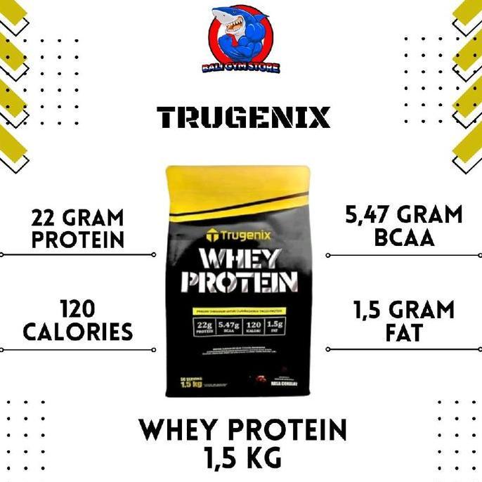 TRUGENIX Whey Protein Isolate 1.5kg  Concentrate 50 servings 100% Whey Protein BPOM