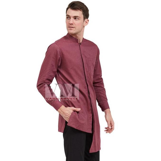 VM Gamis Merah Maroon Baju Koko Jumbo Pria Maroon